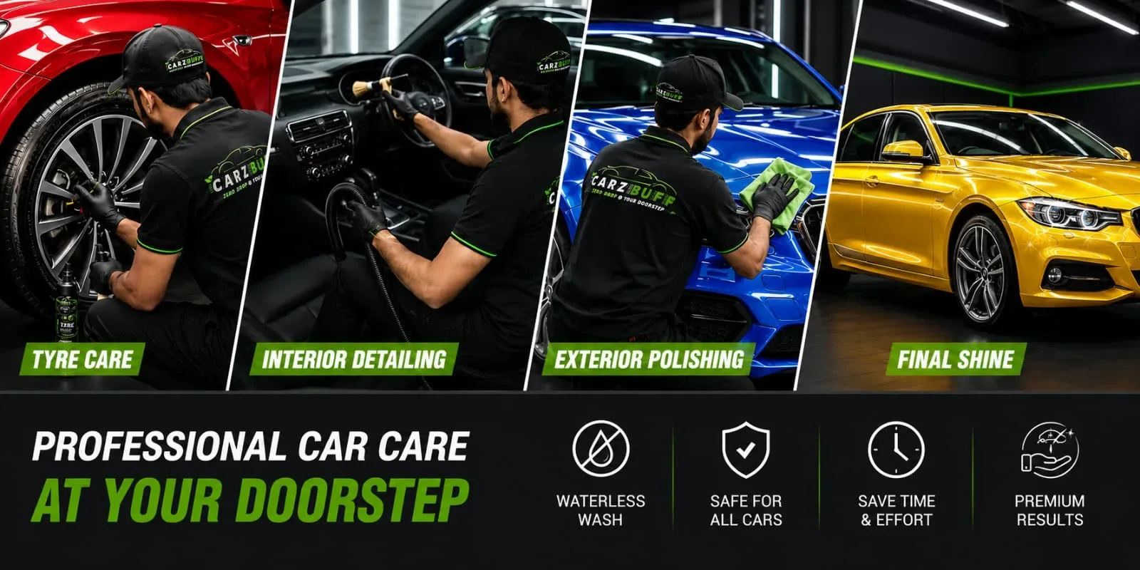 Tyre care, interior detailing, exterior polishing and a final shine